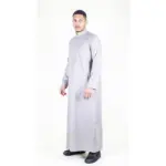 104 - Men's Cream Muslim Nehru Collar Eid Thobe - Image 5