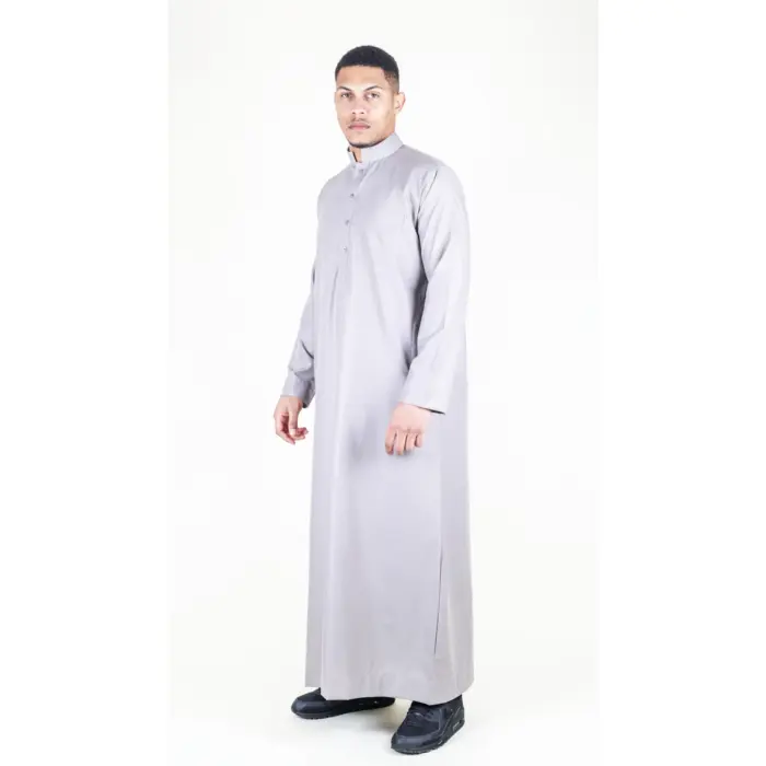 104 - Men's Cream Muslim Nehru Collar Eid Thobe - Image 5