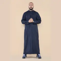 104 - Men's Navy Muslim Nehru Collar Eid Thobe