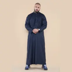 Alternative view of 104 - Men's Navy Muslim Nehru Collar Eid Thobe