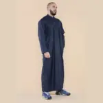 104 - Men's Navy Muslim Nehru Collar Eid Thobe - Image 4