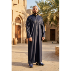 Alternative view of 104 - Men's Navy Muslim Nehru Collar Eid Thobe
