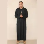 105 - Men's Black Gold Omani Eid Tassel Thobe Jubba