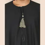105 - Men's Black Gold Omani Eid Tassel Thobe Jubba - Image 3