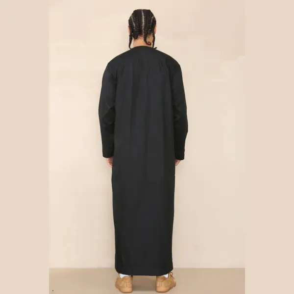 105 Mens Black Gold Omani Eid Tassel Thobe Jubba Thobez 6