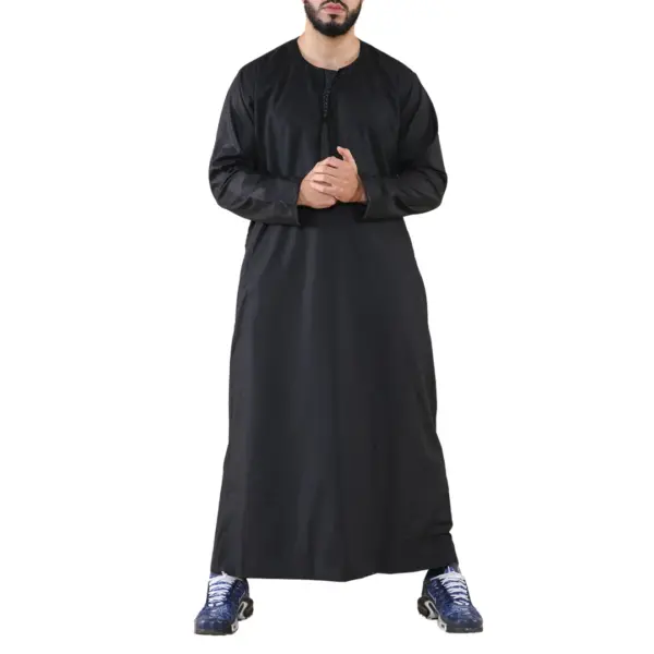 105 Mens Black Omani Eid Tassel Thobe Jubba Thobez 1