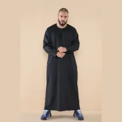 Alternative view of 105 - Men's Black Omani Eid Tassel Thobe Jubba
