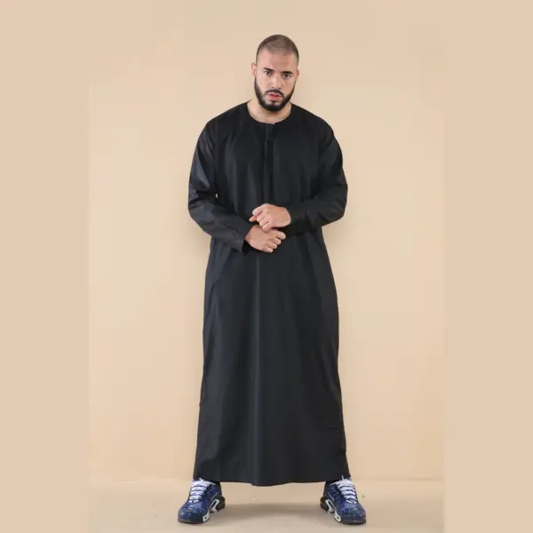 105 Mens Black Omani Eid Tassel Thobe Jubba Thobez 3