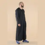 105 - Men's Black Omani Eid Tassel Thobe Jubba - Image 4