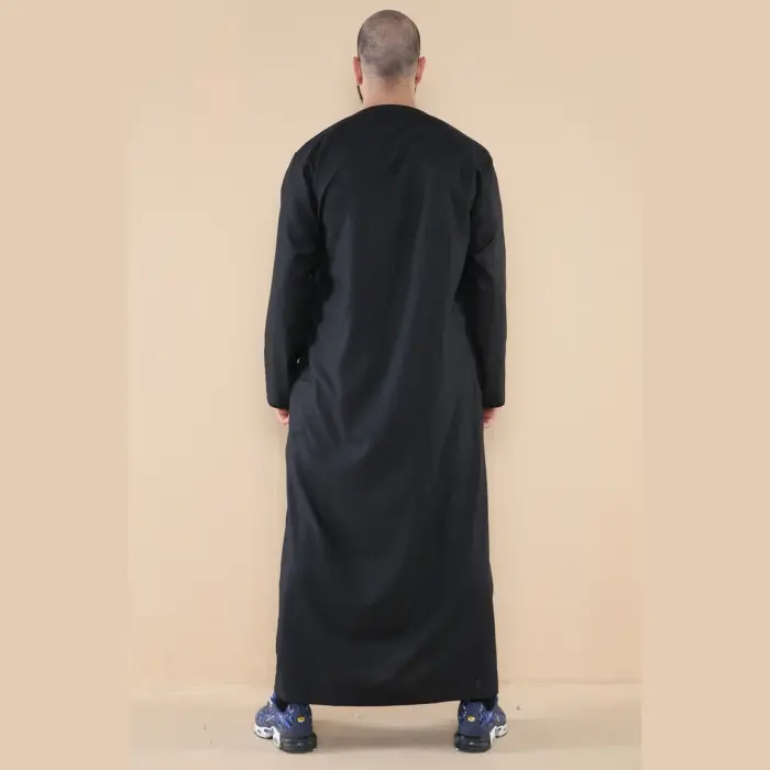 105 - Men's Black Omani Eid Tassel Thobe Jubba - Image 5
