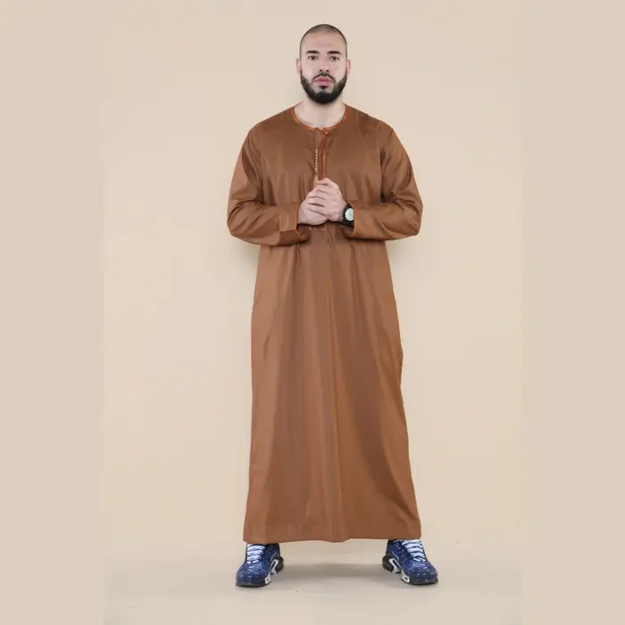 105 - Men's Camel Omani Eid Tassel Thobe Jubba - Image 1
