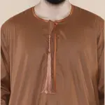 105 - Men's Camel Omani Eid Tassel Thobe Jubba - Image 3