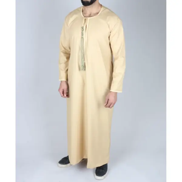 105 Mens Cream Omani Eid Tassel Thobe Jubba Thobez 2