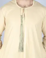 105 - Men's Cream Omani Eid Tassel Thobe Jubba - Image 3