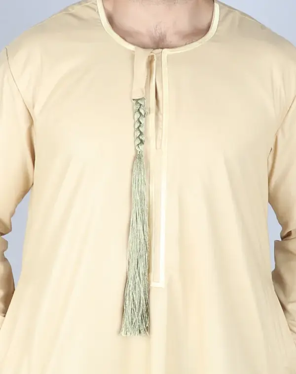 105 Mens Cream Omani Eid Tassel Thobe Jubba Thobez 3