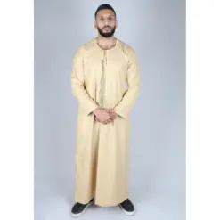 105 - Men's Cream Omani Eid Tassel Thobe Jubba