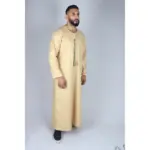 105 - Men's Cream Omani Eid Tassel Thobe Jubba - Image 4