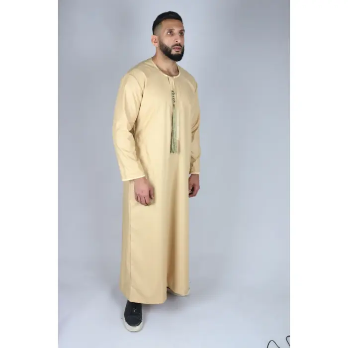 105 - Men's Cream Omani Eid Tassel Thobe Jubba - Image 4