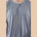 105 - Men's Grey Omani Eid Tassel Thobe Jubba - Image 3