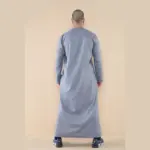 105 - Men's Grey Omani Eid Tassel Thobe Jubba - Image 5
