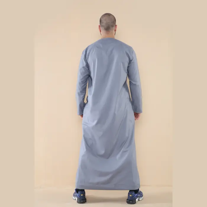 105 - Men's Grey Omani Eid Tassel Thobe Jubba - Image 5