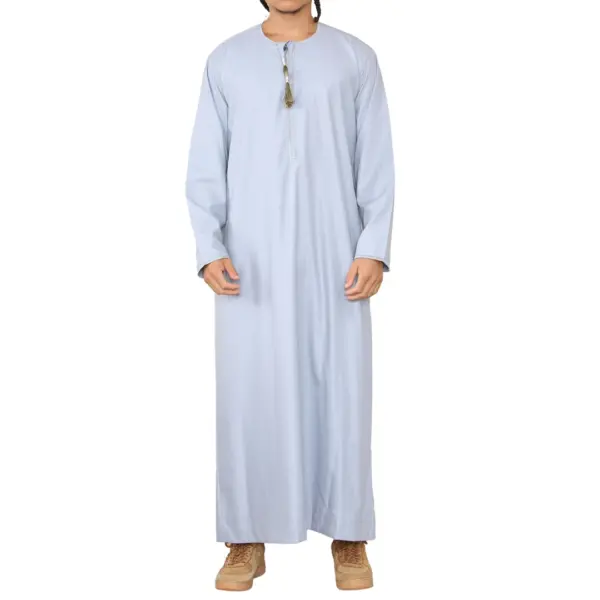 105 Mens Light Blue Omani Eid Tassel Thobe Jubba Thobez 1