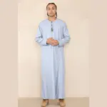 105 - Men's Light Blue Omani Eid Tassel Thobe Jubba - Image 2