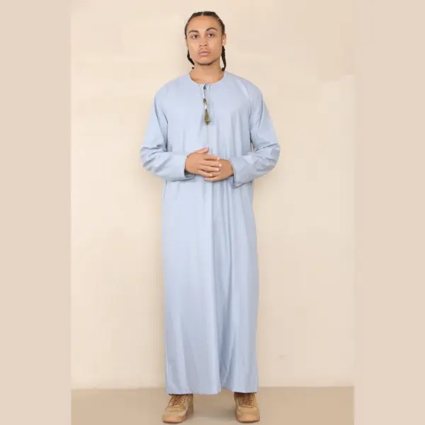 105 Mens Light Blue Omani Eid Tassel Thobe Jubba Thobez 2