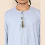 105 - Men's Light Blue Omani Eid Tassel Thobe Jubba - Image 3