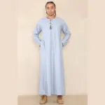 105 - Men's Light Blue Omani Eid Tassel Thobe Jubba - Image 4