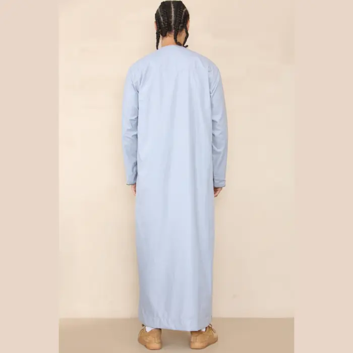 105 - Men's Light Blue Omani Eid Tassel Thobe Jubba - Image 6