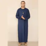 105 - Men's Navy Gold Omani Eid Tassel Thobe Jubba