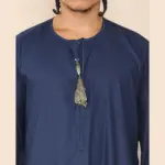 105 - Men's Navy Gold Omani Eid Tassel Thobe Jubba - Image 4