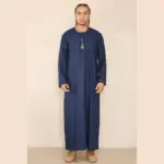 105 - Men's Navy Gold Omani Eid Tassel Thobe Jubba - Image 5