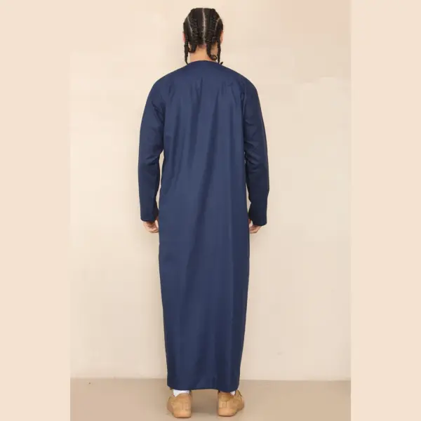 105 Mens Navy Gold Omani Eid Tassel Thobe Jubba Thobez 7