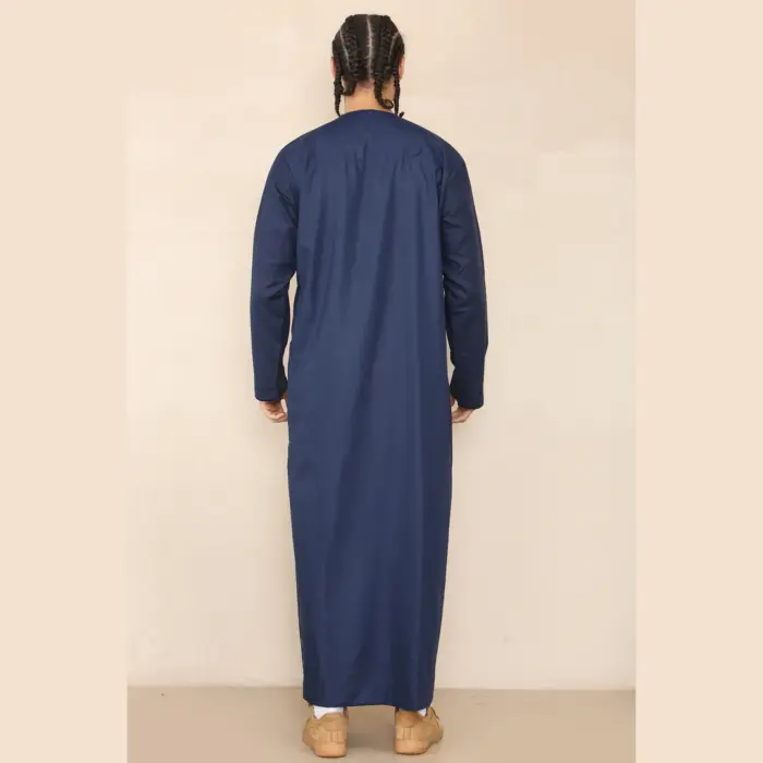105 - Men's Navy Gold Omani Eid Tassel Thobe Jubba - Image 7