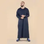 105 - Men's Navy Omani Eid Tassel Thobe Jubba - Image 2