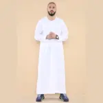 105 - Men's White Omani Eid Tassel Thobe Jubba