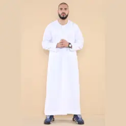 105 - Men's White Omani Eid Tassel Thobe Jubba