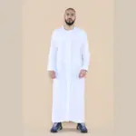 105 - Men's White Omani Eid Tassel Thobe Jubba - Image 2