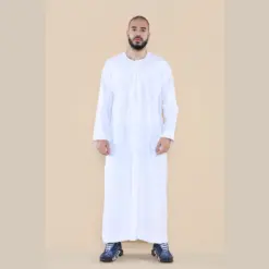 Alternative view of 105 - Men's White Omani Eid Tassel Thobe Jubba