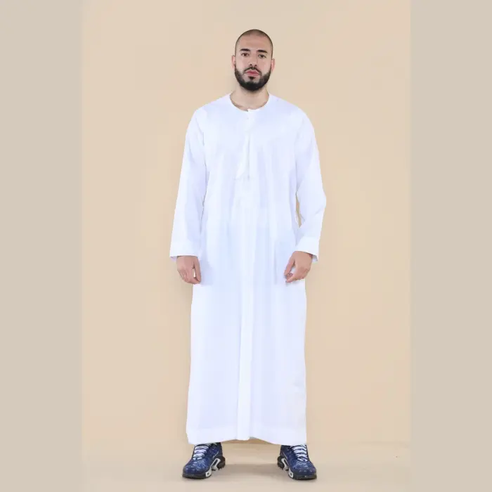 105 - Men's White Omani Eid Tassel Thobe Jubba - Image 2