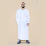 105 - Men's White Omani Eid Tassel Thobe Jubba - Image 3