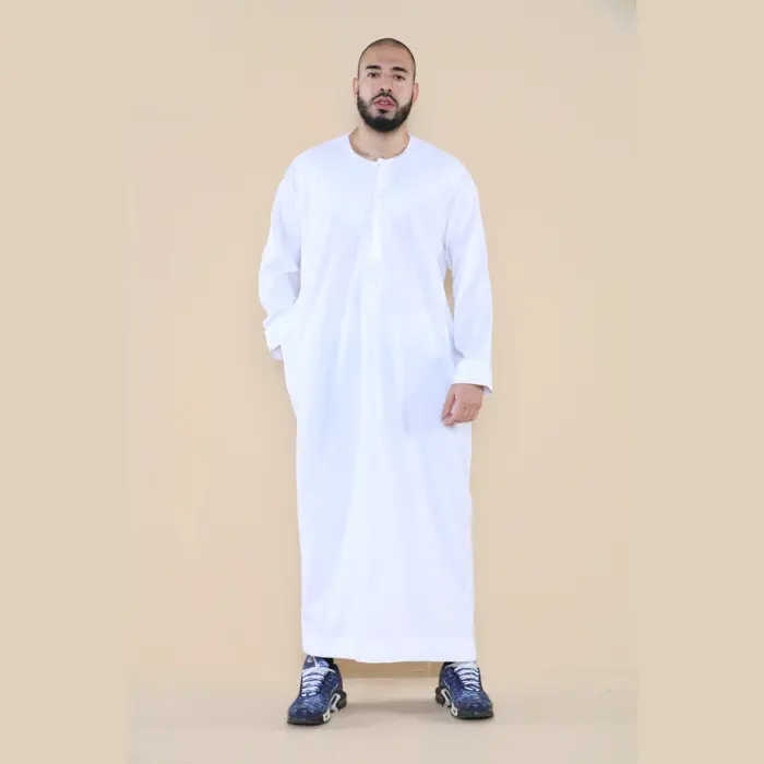 105 - Men's White Omani Eid Tassel Thobe Jubba - Image 3