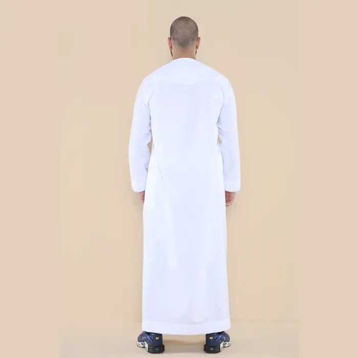 105 - Men's White Omani Eid Tassel Thobe Jubba - Image 5