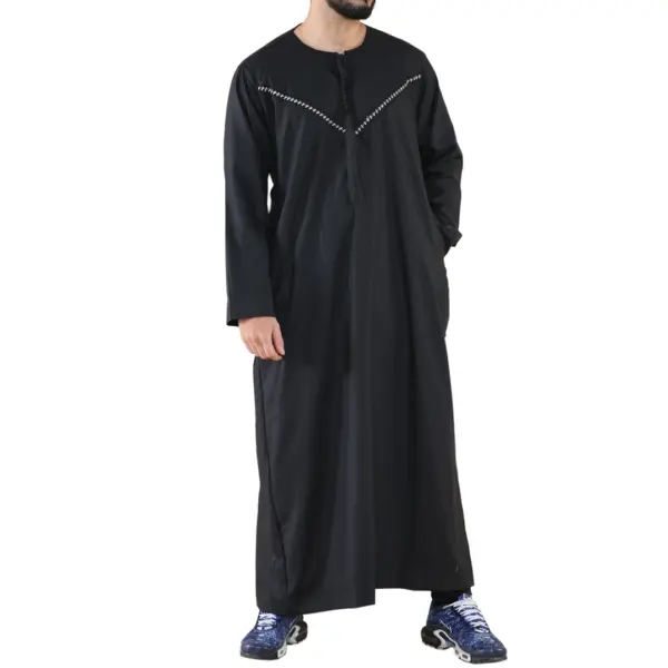 106 Mens Black Omani Eid Tassel Thobe Jubba Thobez 1