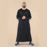 106 - Men's Black Omani Eid Tassel Thobe Jubba