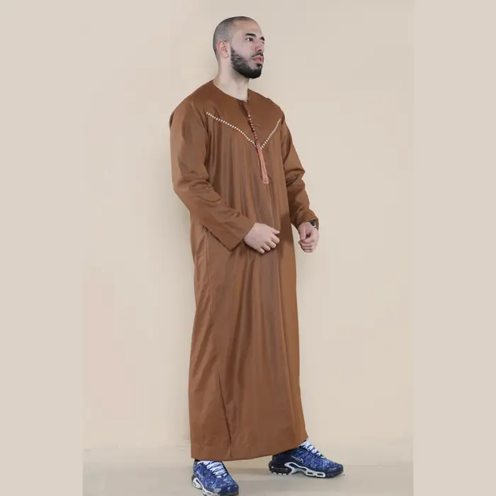 106 - Men's Camel Omani Eid Tassel Thobe Jubba - Image 4