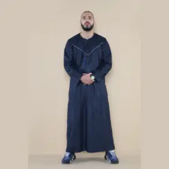 106 - Men's Navy Omani Eid Tassel Thobe Jubba