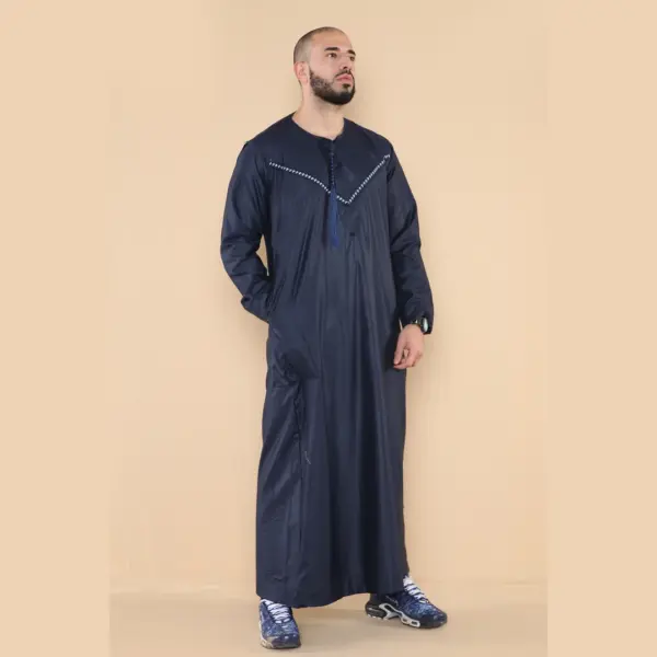 106 Mens Navy Omani Eid Tassel Thobe Jubba Thobez 5